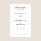Kortet Styrke som følger med gaven Styrke fra gavetil.no