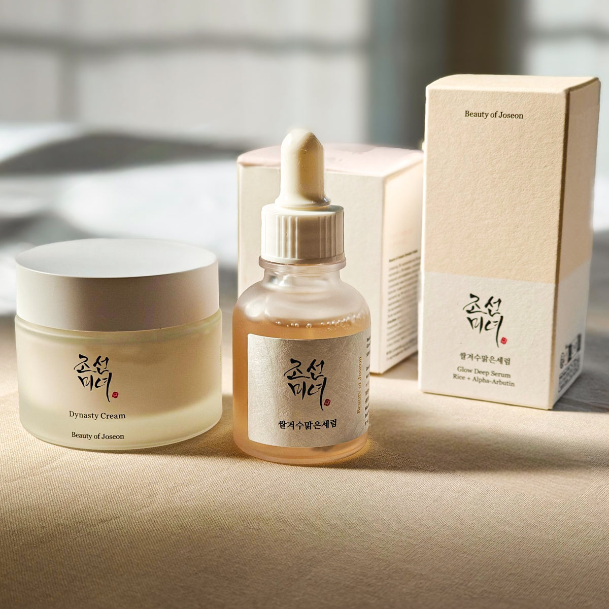 Beauty of Joseon Dynasty Cream og Glow Deep Serum i Avspent gaveeske