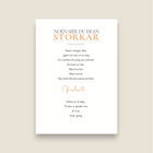 Storkar kort som følger med gaven Storkar og som beskriver hvorfor mottakeren er en verdig mottaker av denne gaveesken.
